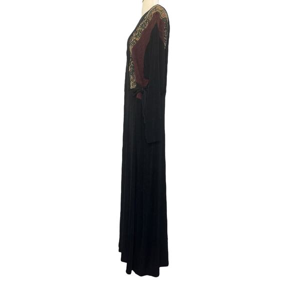 Vintage AHNI Velvet Tapestry Embroidered Maxi Dress ART TO WEAR Plus Size 2 NEW - Picture 12 of 13